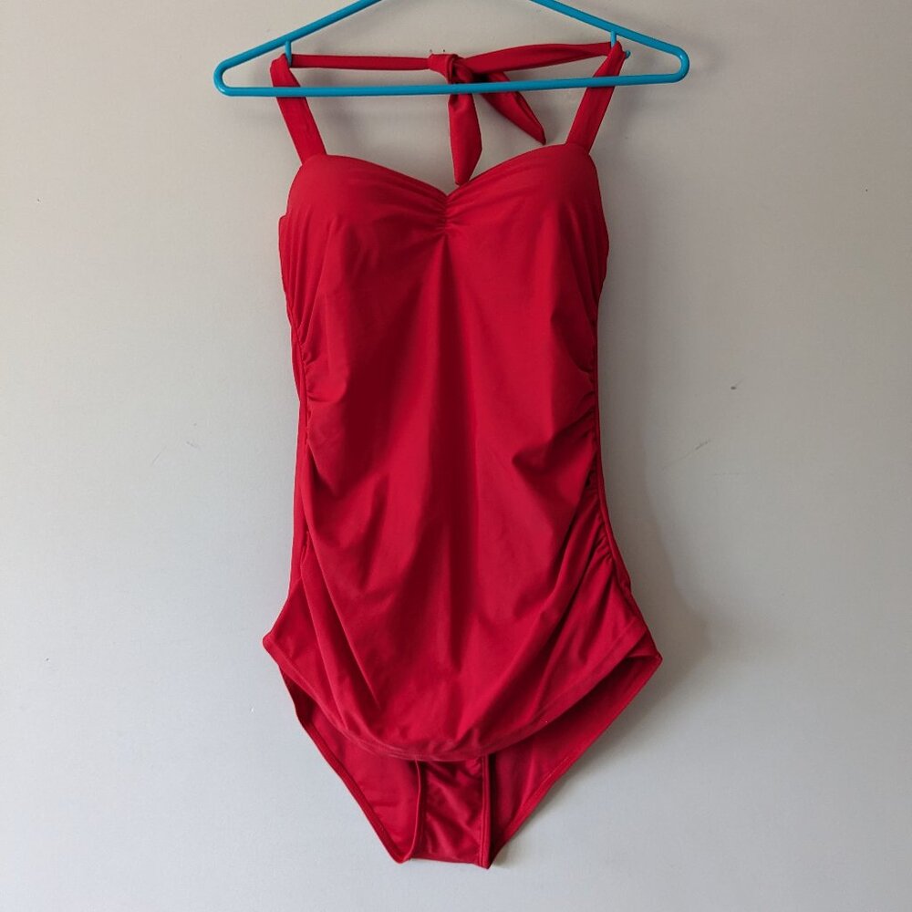 Red One Piece Swimmng Suit
